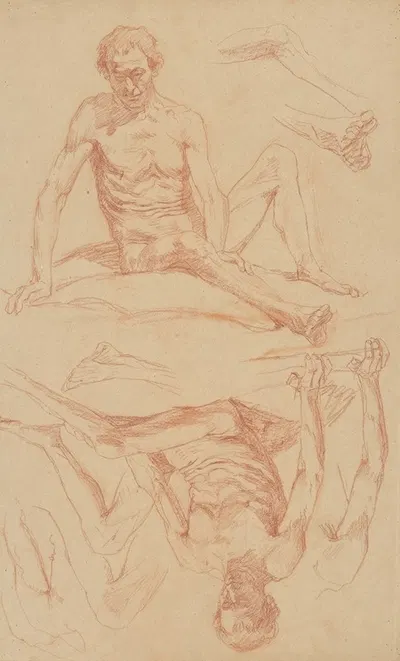 Study of the male nude by Йозеф Ханула — digital art print download