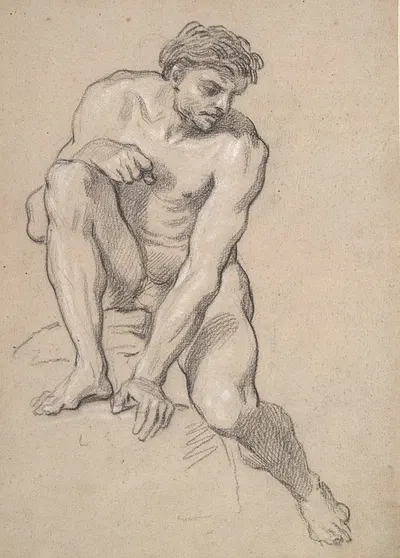 Study of a Male Nude by Louis de Boullogne the Younger — digital art print download
