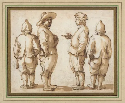 Four Standing Youths by Remigio Cantagallina — digital art print download