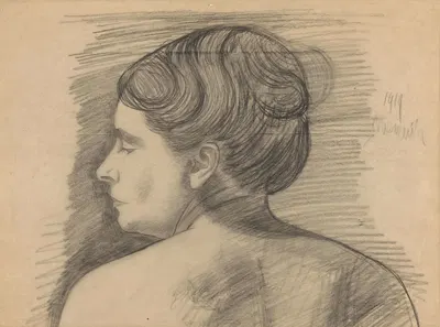 Studie van een vrouw, rugfiguur by Samuel Jessurun de Mesquita — digital art print download