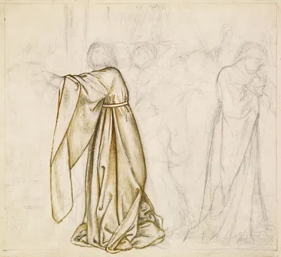 Study for Composition – possibly for Tristram and Iseult by Уильям Моррис — digital art print download