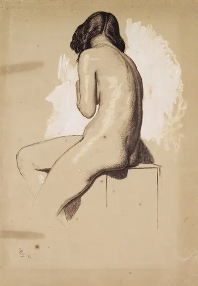 Female Nude – Study from behind by William Holman Hunt — digital art print download