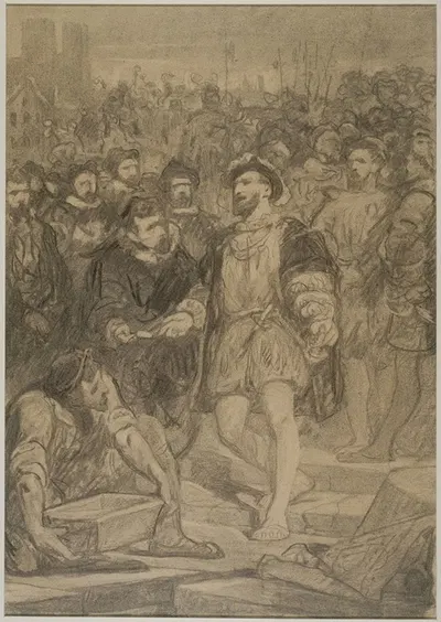 François Ier pose la première pierre de l'Hôtel de Ville by Адольф Ивон, 1862 — digital art print download