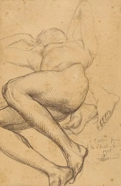 Etude de femme et fragment by Альбер Безнар, 1905 — digital art print download