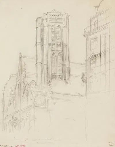 Façade et tour de Saint Nicolas-des-Champs. 3ème arrondissement by Фредерик Убро, 1895 - 1905 — digital art print download