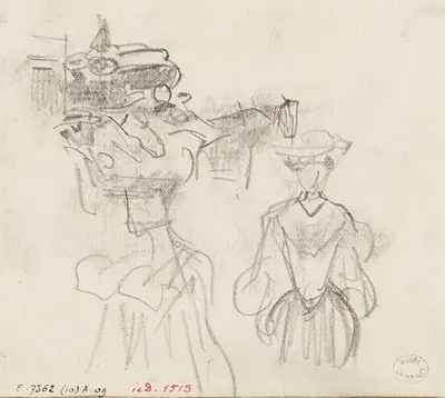 Femmes dans la rue by Фредерик Убро, 1895 - 1905 — digital art print download