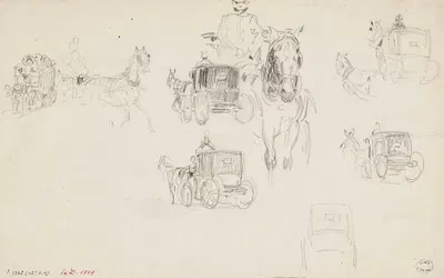 Fiacres et omnibus by Фредерик Убро, 1895 - 1905 — digital art print download