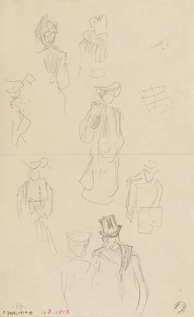 Hommes et femmes dans différentes attitudes by Frédéric Houbron, 1895 - 1905 — digital art print download