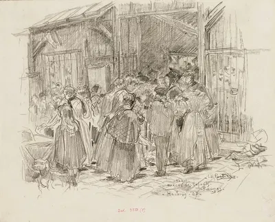 La Rostiche. Marché des Enfants-Rouges, en 1907. 3ème arrondissement by Фредерик Убро, 1907 — digital art print download