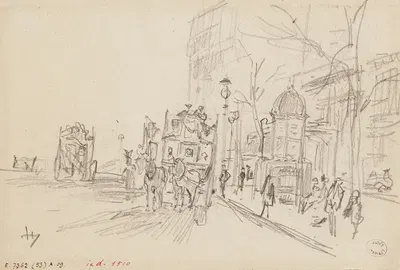 Omnibus sur un boulevard by Фредерик Убро, 1895 - 1905 — digital art print download