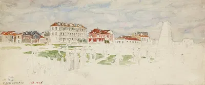 Paysage de la banlieue de Paris by Фредерик Убро, 1895 - 1905 — digital art print download