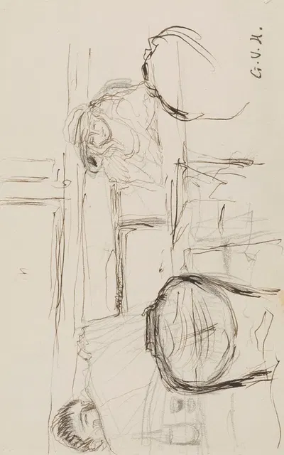 Couple dans un café by Жорж Юго, 1910-1920 — digital art print download
