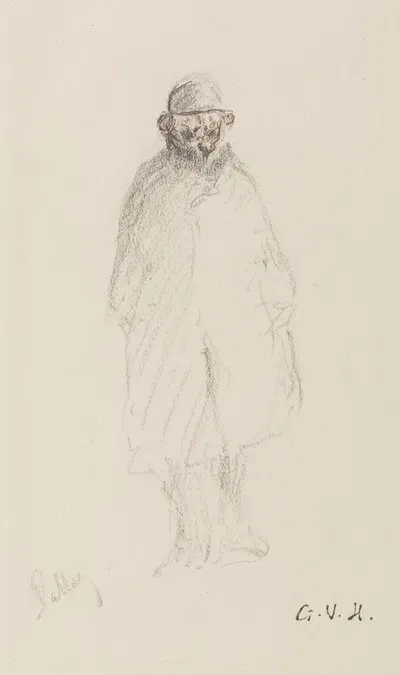 Personnage coiffé d'un chapeau, en pied de face by Жорж Юго — digital art print download