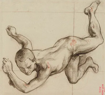 Etude de jeune homme nu contorsionné by Анри Леопольд Леви — digital art print download