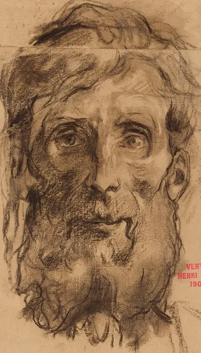 Etude de visage d'homme by Анри Леопольд Леви — digital art print download