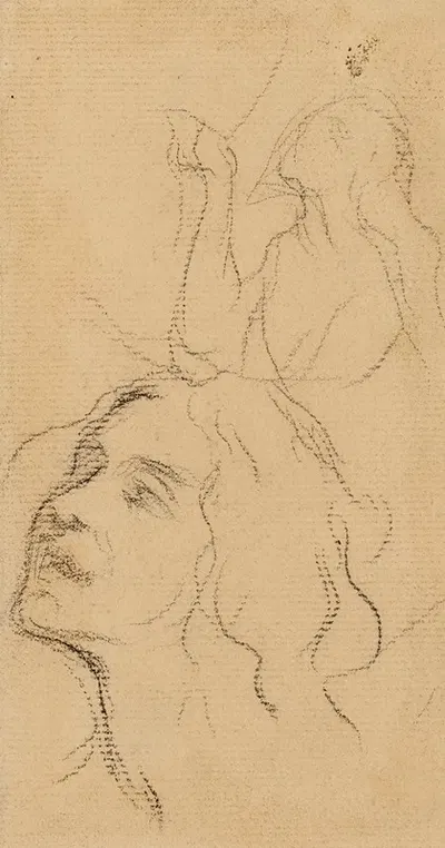 Etude d'une femme en buste et d'un visage de femme by Анри Леопольд Леви — digital art print download