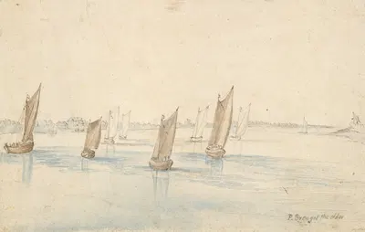 Boats Sailing on a River, A Country House in the Distance by Ян Брейгель Старший — digital art print download