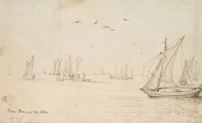 Sailboats, A City in the Distance by Ян Брейгель Старший — digital art print download