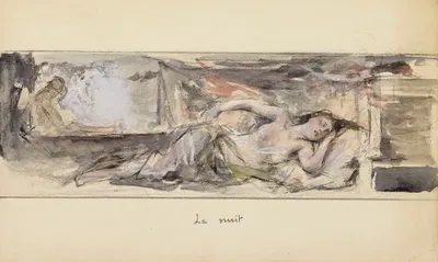 La Nuit by Леон Франсуа Комерр — digital art print download