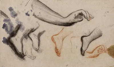 Croquis de bras gauche et diverses esquisses de pieds by Нарцисс-Виржиль Диаз де Ла Пенья — digital art print download