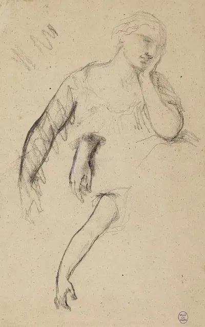 Croquis de buste de femme et deux croquis de main et de bras by Нарцисс-Виржиль Диаз де Ла Пенья — digital art print download