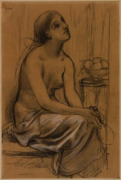 Etude pour la peinture 'Femme à sa toilette' by Пьер Пюви де Шаванн, 1883 — digital art print download