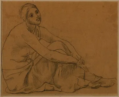 Femme assise à terre by Пьер Пюви де Шаванн, 1882 — digital art print download