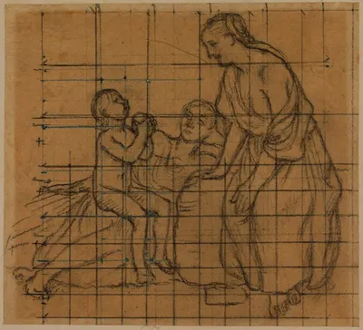 Groupe composé de deux femmes et d'un enfant by Пьер Пюви де Шаванн, 1878-1882 — digital art print download