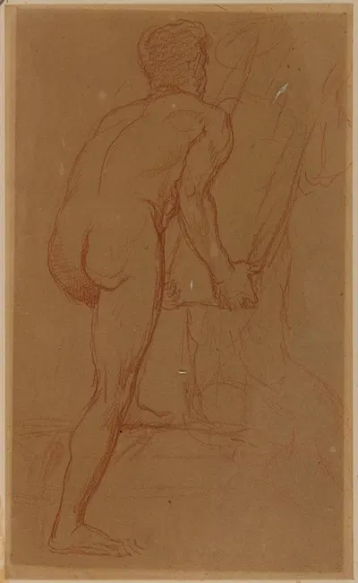 Homme nu de dos by Пьер Пюви де Шаванн, 1863-1864 — digital art print download