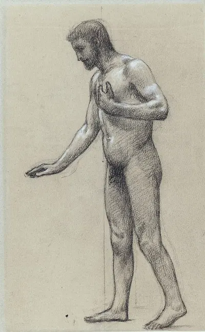 Homme nu de profil à gauche debout by Пьер Пюви де Шаванн, 1892-1894 — digital art print download