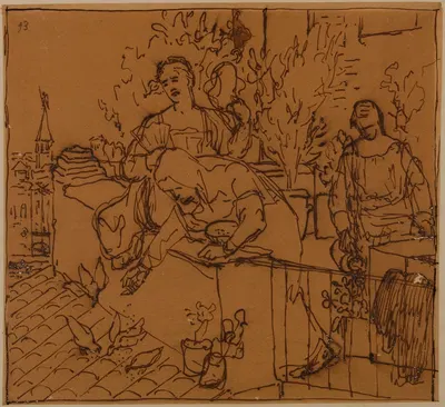 Trois femmes sur une terrasse by Пьер Пюви де Шаванн — digital art print download