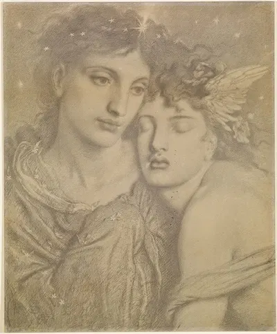 Night and Sleep by Simeon Solomon, 1872 — digital art print download