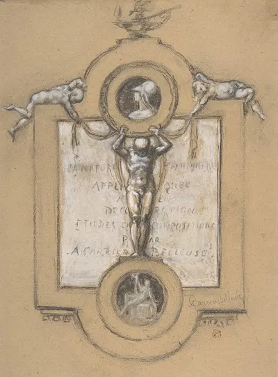 Design for a Frontispiece by Albert-Ernest Carrier-Belleuse — digital art print download