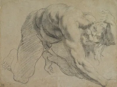 Crawling Male Figure (Study for Cacus) by Annibale Carracci, 1593 — digital art print download