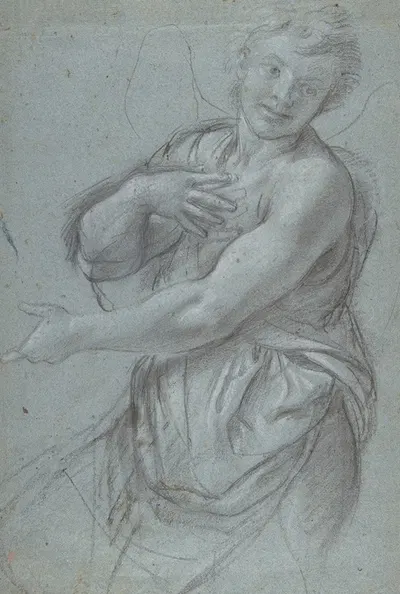 Study for an Angel by Annibale Carracci, 1600-1602 — digital art print download