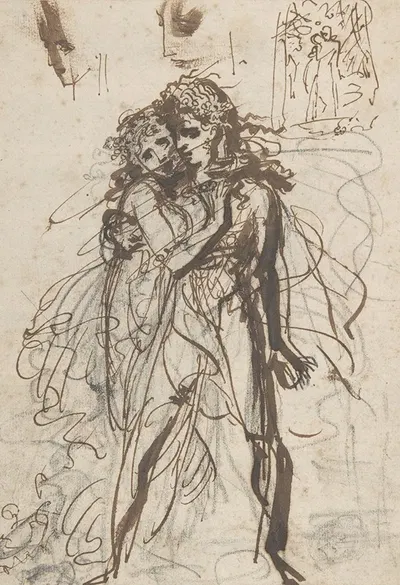 A Man and a Woman Embracing by Антуан-Жан Гро — digital art print download