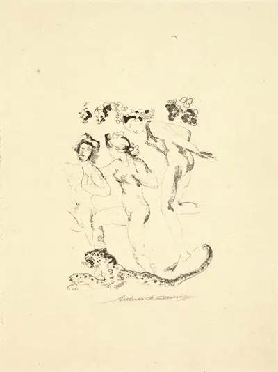 Bacchantes by Артур Боун Дэвис, 1922 — digital art print download
