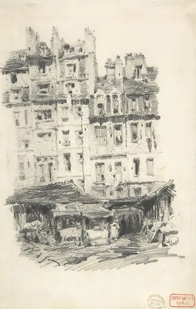 Houses by Шарль Барг, 1845 — digital art print download