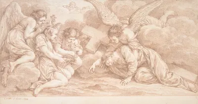 Christ Falling under the Cross by Charles Nicolas Cochin II, 1782 — digital art print download