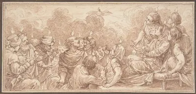 The Coming of the Holy Spirit at Pentecost by Charles Nicolas Cochin II — digital art print download