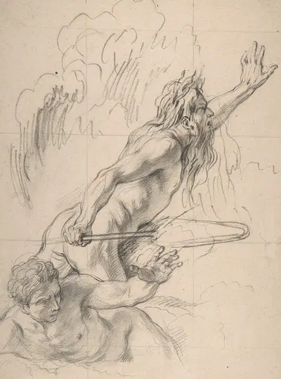 River God and Another Male Figure by Шарль-Антуан Койпель — digital art print download