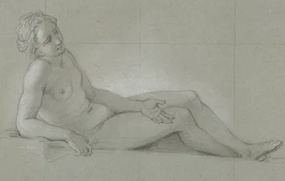 Study of a Reclining Female Nude by Шарль-Антуан Койпель — digital art print download