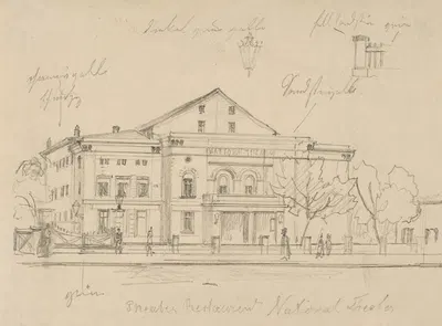 Study of the Nationaltheater, Berlin by Эдуард Гертнер — digital art print download