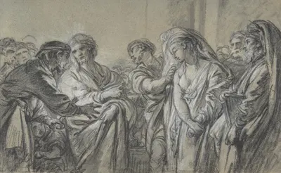 Christ and the Woman Taken in Adultery by François Boucher — digital art print download