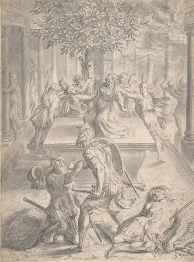 The Sack of Troy; Pyrrhus Killing Priam by Franz Cleyn — digital art print download