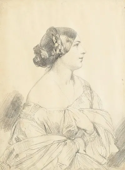 Portrait Of Louise Hay, Future Baronne Gudin by Franz Xaver Winterhalter, 1842 — digital art print download