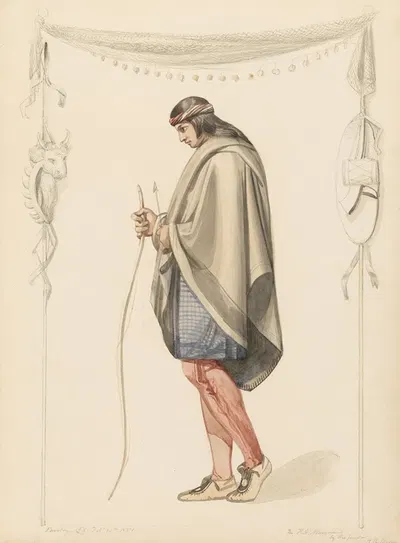 Indian Figure in Profile by Генри Кирк Браун, 1851 — digital art print download