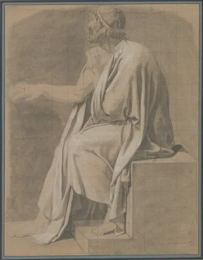 Figure Study for 'The Death of Socrates' by Жак Луи Давид — digital art print download