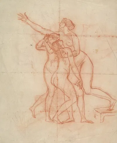 Study for the Wife and Daughters of Brutus by Жак Луи Давид — digital art print download