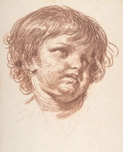Head of a Young Boy by Жан-Батист Грёз — digital art print download